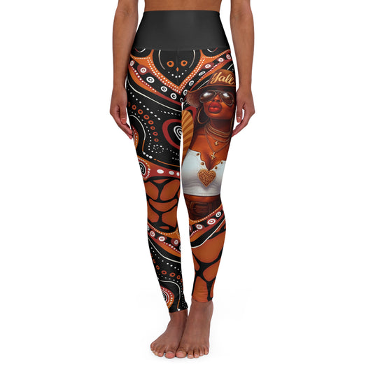 "Where Them Fans At?" Bohemian High Waisted Yoga Leggings | Stylish Activewear for Yoga & Fitness | Unique Design for Artistic Souls, Perfect Gift for her, Line Dancing