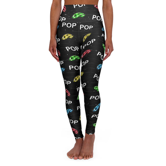 "Where Them Fans At?" High Waisted Yoga Leggings - Vibrant, Stylish Workout Pants, Perfect for Fitness Enthusiasts, Activewear, Gift for Yoga Lovers