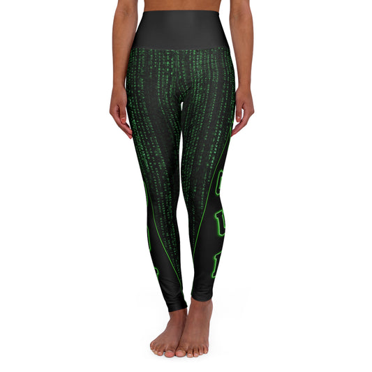 "Flex" Matrix-Inspired High Waisted Yoga Leggings, Stylish Activewear, Fitness Leggings, Gift for Yoga Lovers, Eco-Friendly Workout Pants, Line Dancing