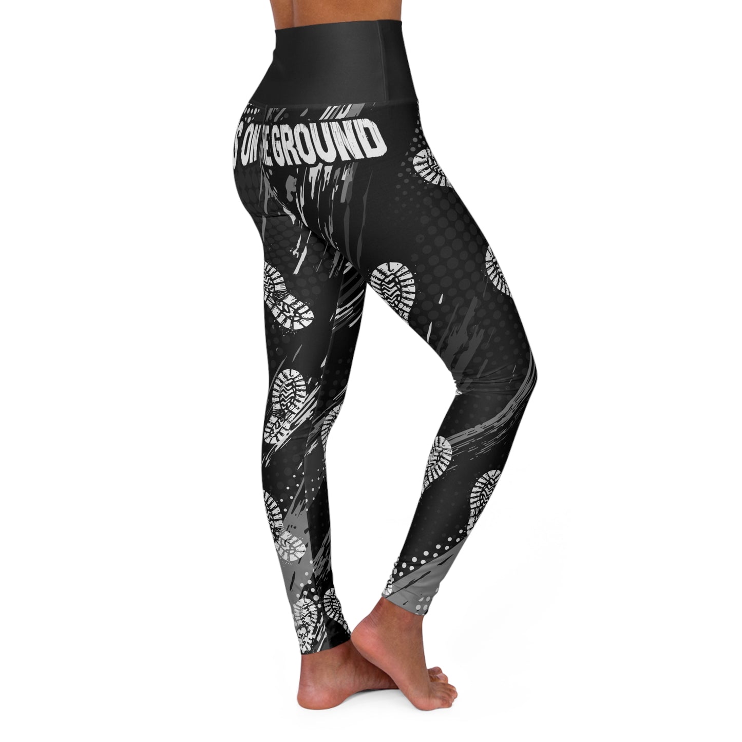 "Boots on the Ground" High Waisted Yoga Leggings with Trajectory Design, Line Dancing, Fitness Gear, Activewear, Yoga Pants, Comfortable Leggings, Workout Apparel