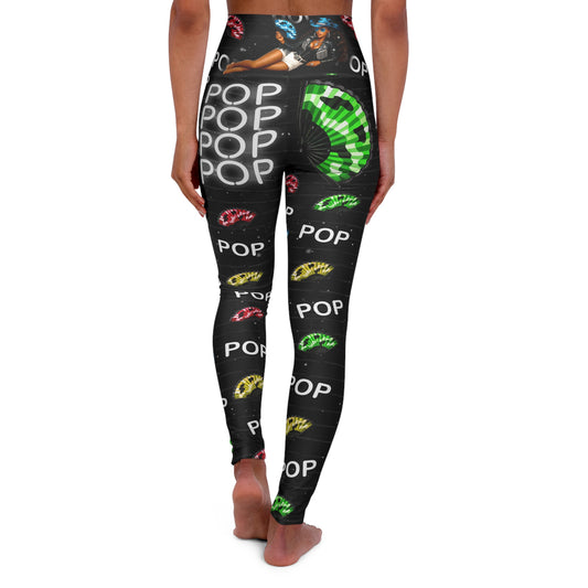"Where Them Fans At?" High Waisted Yoga Leggings - Vibrant, Stylish Workout Pants, Perfect for Fitness Enthusiasts, Activewear, Gift for Yoga Lovers