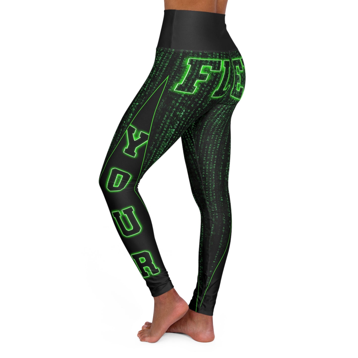 "Flex" Matrix-Inspired High Waisted Yoga Leggings, Stylish Activewear, Fitness Leggings, Gift for Yoga Lovers, Eco-Friendly Workout Pants, Line Dancing