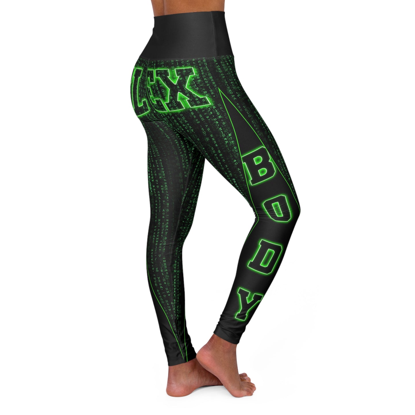 "Flex" Matrix-Inspired High Waisted Yoga Leggings, Stylish Activewear, Fitness Leggings, Gift for Yoga Lovers, Eco-Friendly Workout Pants, Line Dancing