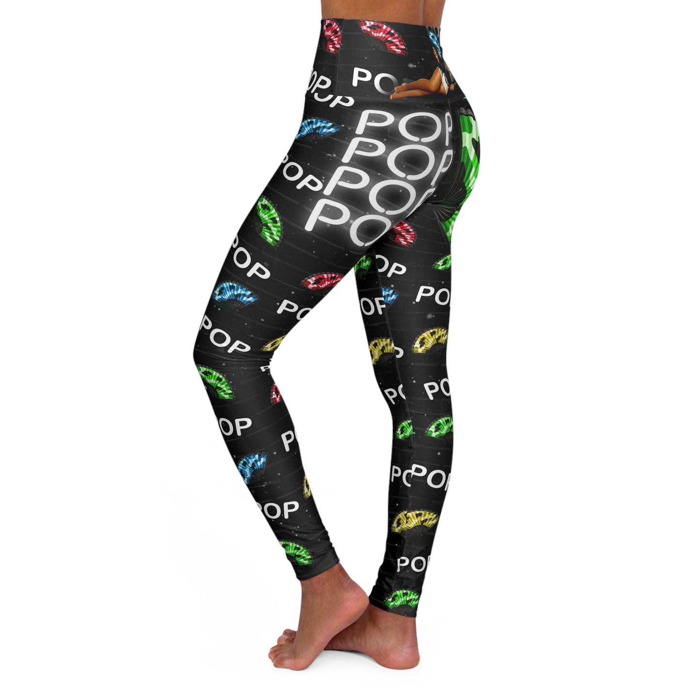 "Where Them Fans At?" High Waisted Yoga Leggings - Vibrant, Stylish Workout Pants, Perfect for Fitness Enthusiasts, Activewear, Gift for Yoga Lovers