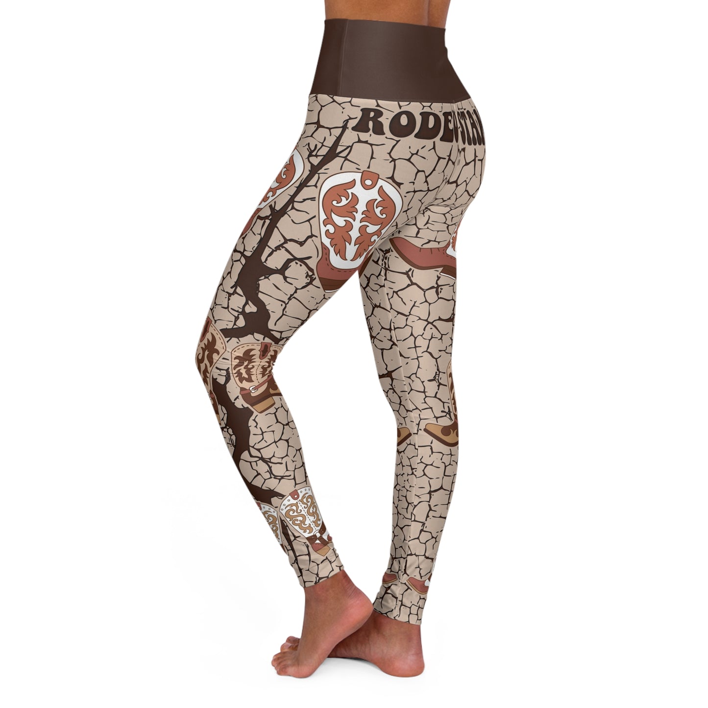 "Rodeo Stampede" Stylish High Waisted Yoga Leggings, Yoga Pants, Fitness Apparel, Workout Gear, Activewear, Trendy Athleisure