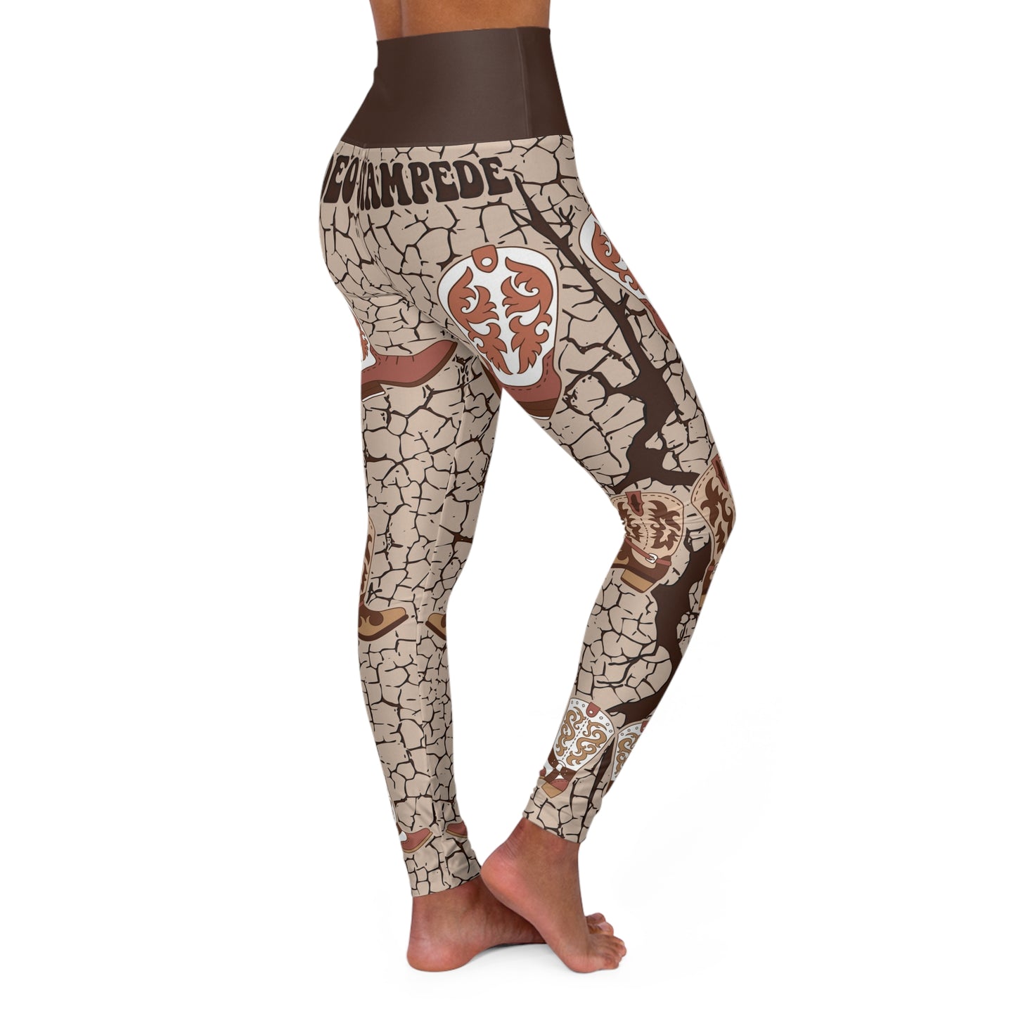 "Rodeo Stampede" Stylish High Waisted Yoga Leggings, Yoga Pants, Fitness Apparel, Workout Gear, Activewear, Trendy Athleisure