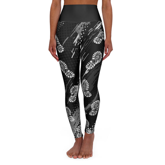 "Boots on the Ground" High Waisted Yoga Leggings with Trajectory Design, Line Dancing, Fitness Gear, Activewear, Yoga Pants, Comfortable Leggings, Workout Apparel