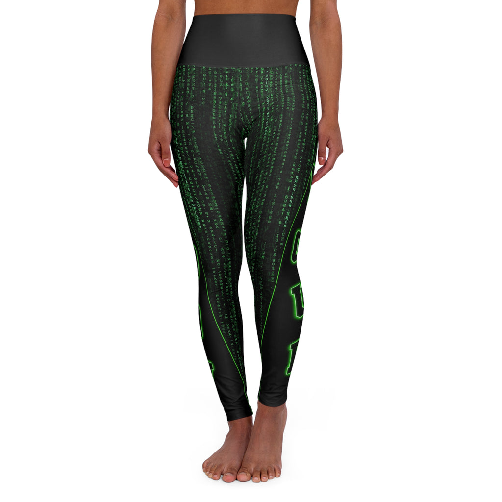 "Flex" Matrix-Inspired High-Waist Yoga Leggings – Neon Style Activewear | Mafia Line Dancers