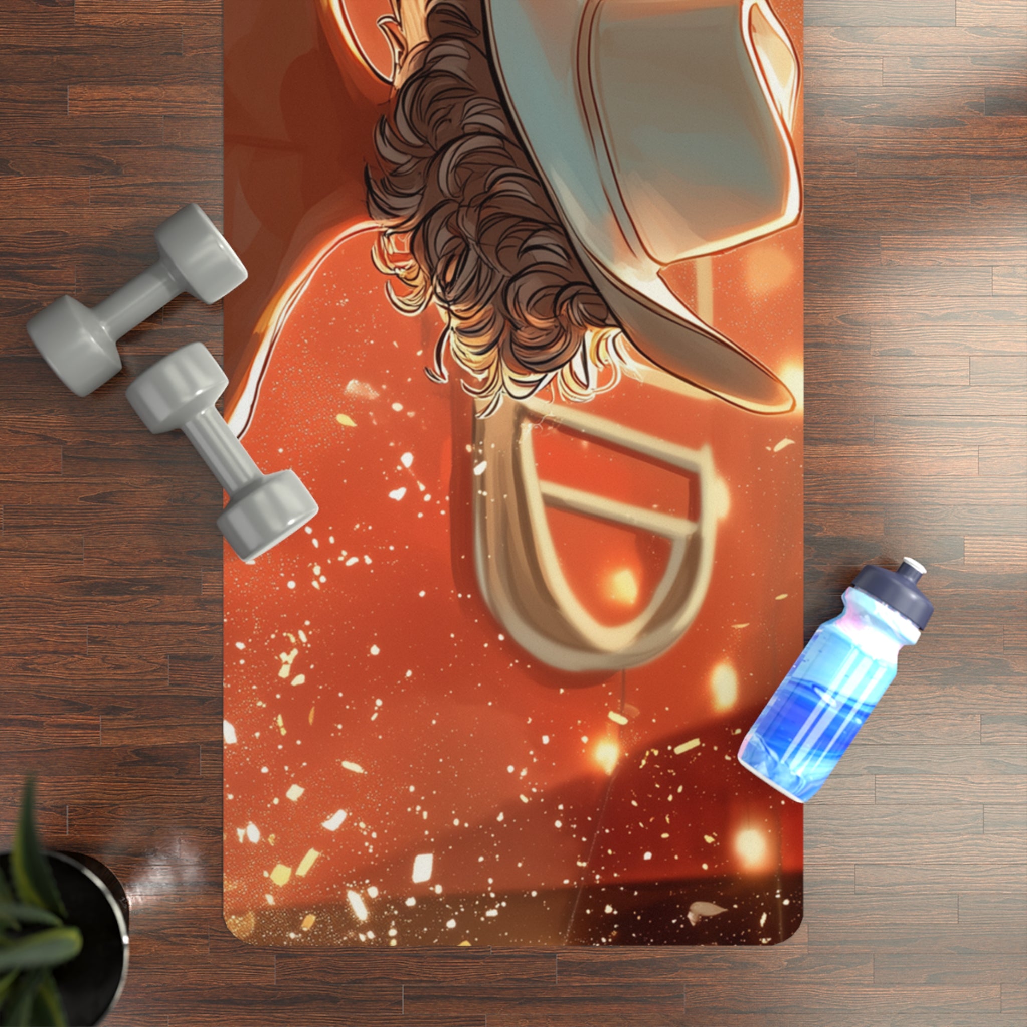 Rubber Yoga Mat with Vibrant Design, Calmness, Fitness, Eco-Friendly Gift, Yoga Enthusiasts, Meditation