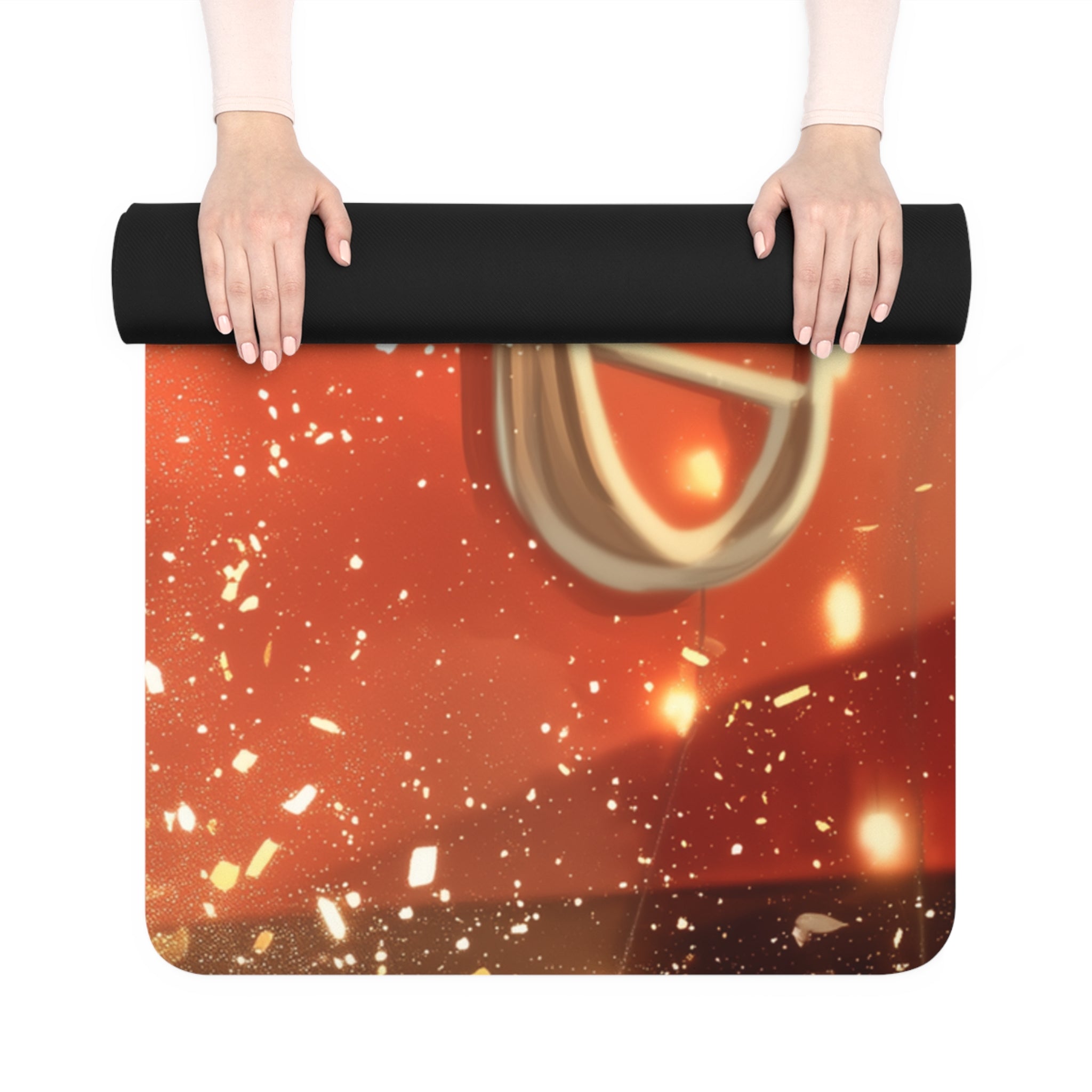 Rubber Yoga Mat with Vibrant Design, Calmness, Fitness, Eco-Friendly Gift, Yoga Enthusiasts, Meditation