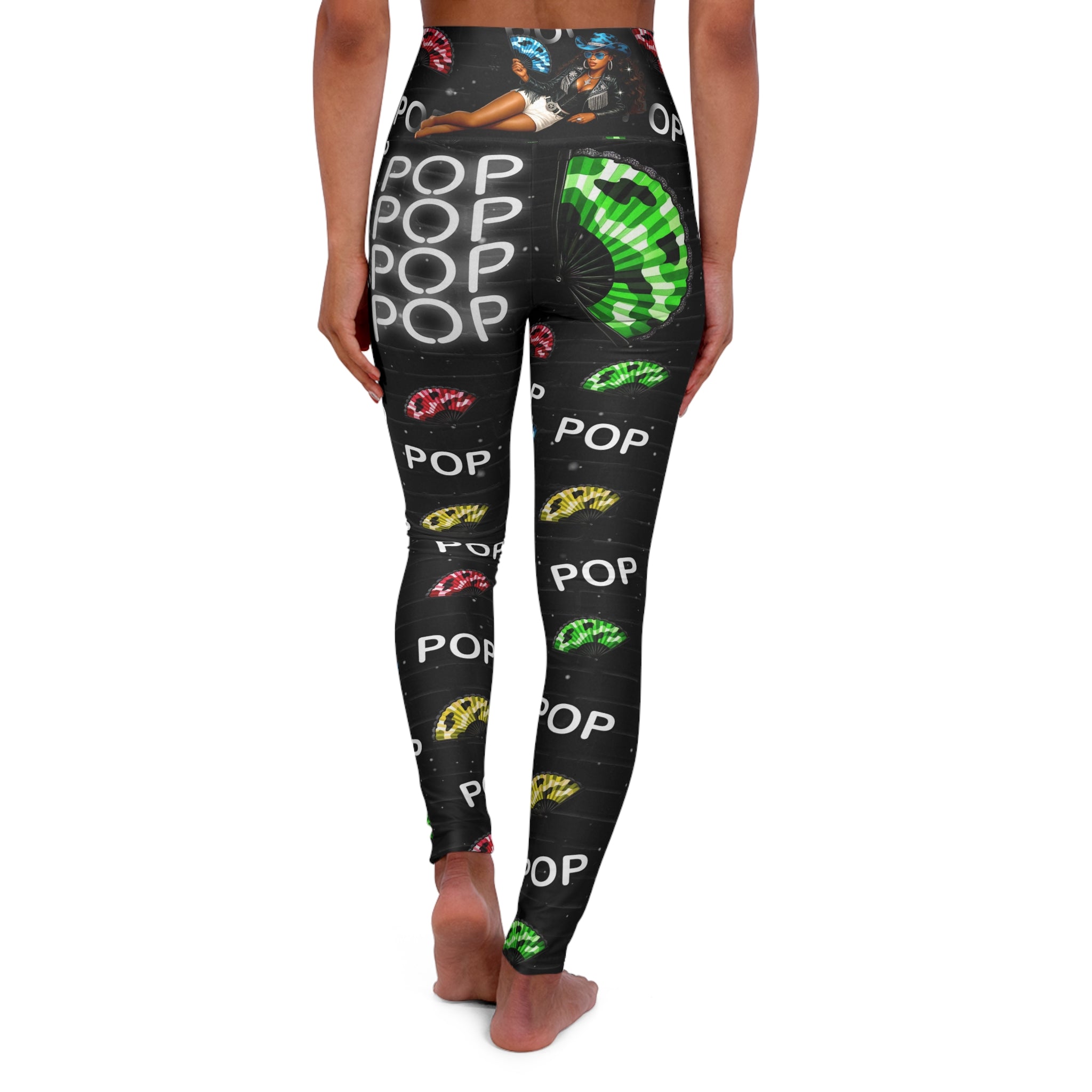 "Where Them Fans At?" Pop-Art High-Rise Leggings | Mafia Line Dancers